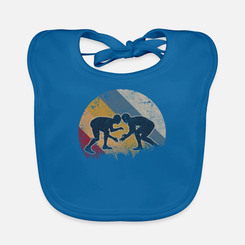 Ringen Ringkampf Ringer Geschenk Wrestling - Baby Bio-Lätzchen - Pfauenblau