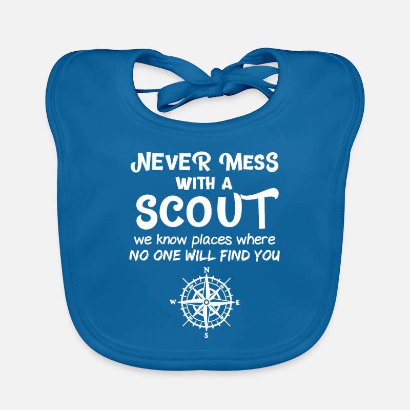 Drôle de dicton scout - Bavoir bio Bébé - bleu paon