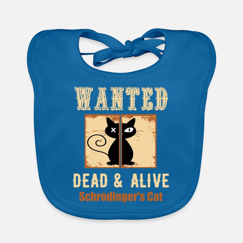 Le chat de Schrodinger - Funny Science Design - Bavoir bio Bébé - bleu paon