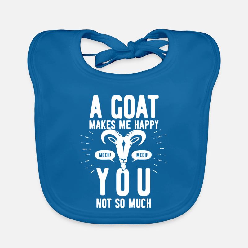 Chèvre - Bavoir bio Bébé - bleu paon