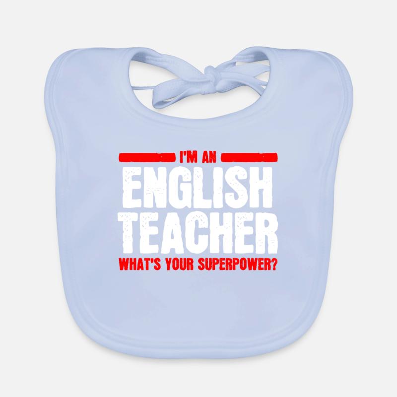 Englischlehrer Englischer Supermachtlehrer Baby Bio-Lätzchen