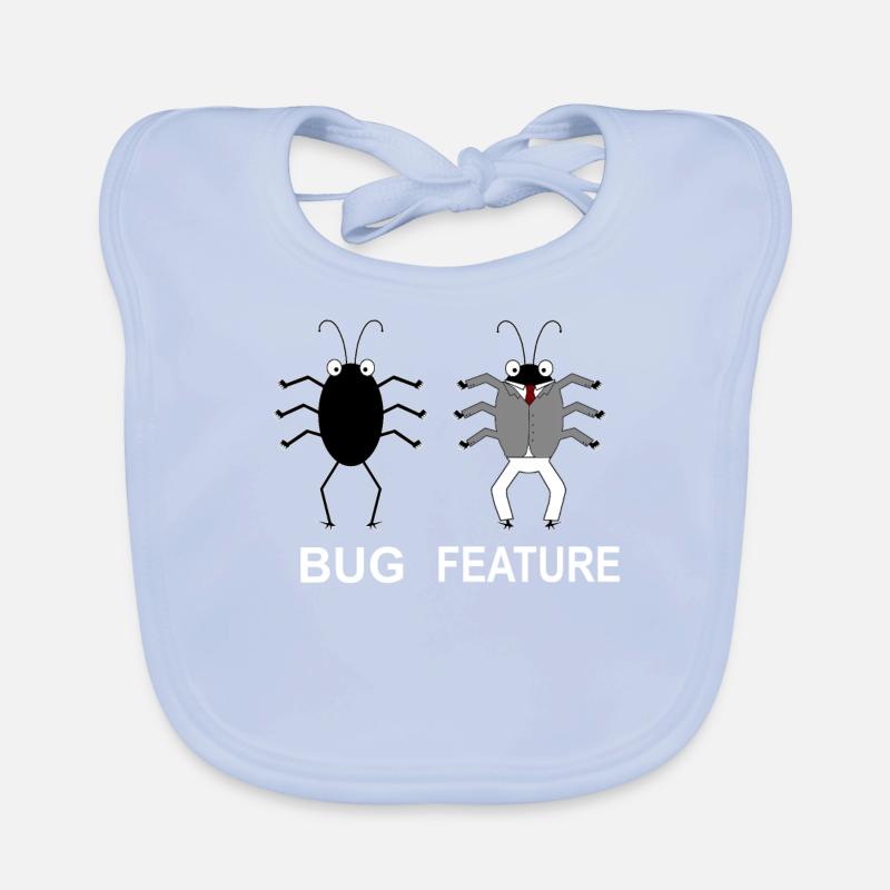Bug Feature - Computer Scientist Programmer Organic Baby Bibs