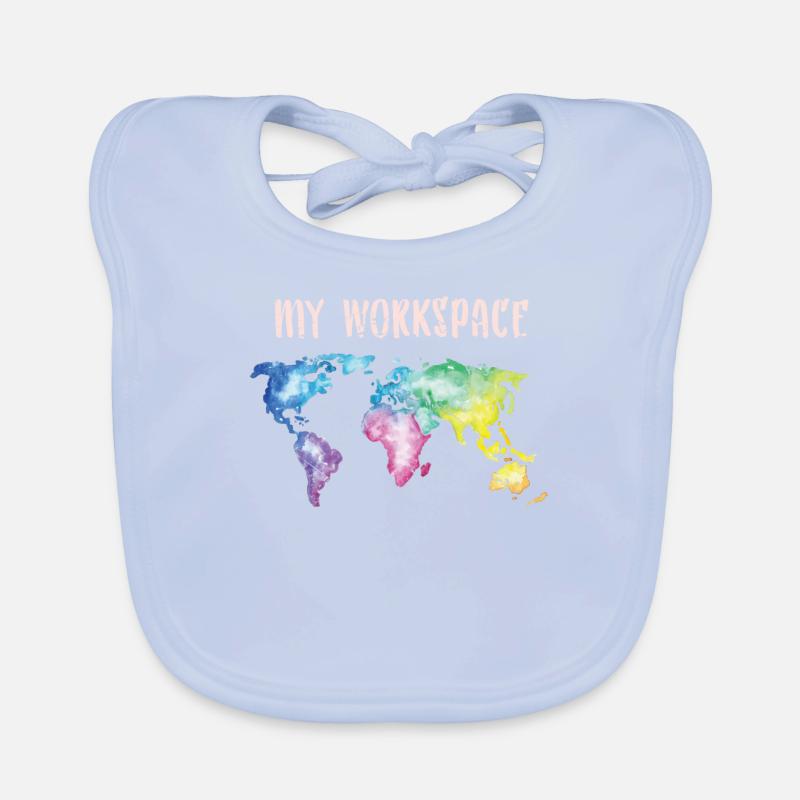 World map globe Organic Baby Bibs