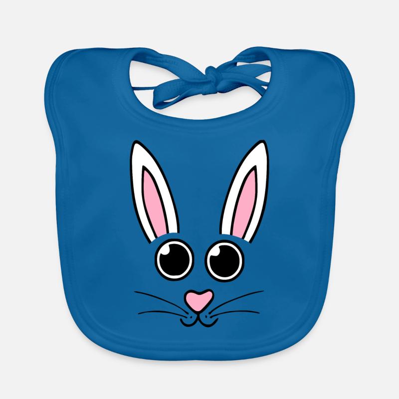 Easter bunny face - cute bunny face easter Organic Baby Bibs