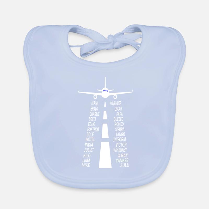 Pilot alphabet pilot airplane Organic Baby Bibs