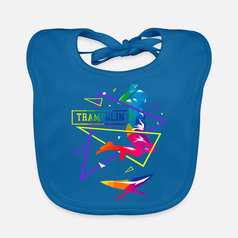 Trampolin Polygon - Baby Bio-Lätzchen - Pfauenblau