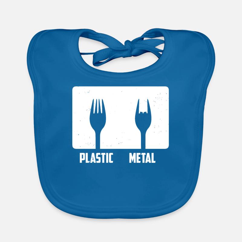 Metal music plastic fork headbang dance gift Organic Baby Bibs