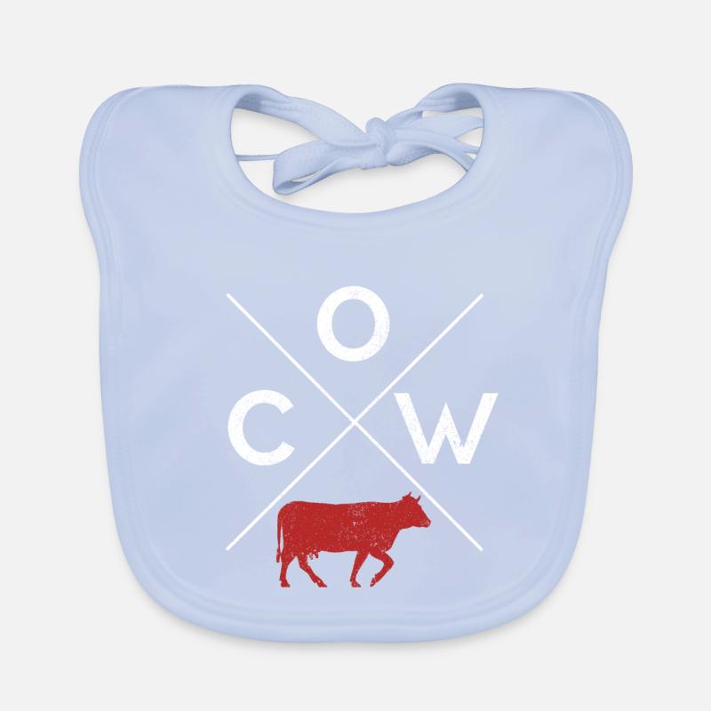 COW Kuh Rind Stier Milchkuh Kalb Bauer Geschenk Baby Bio-Lätzchen