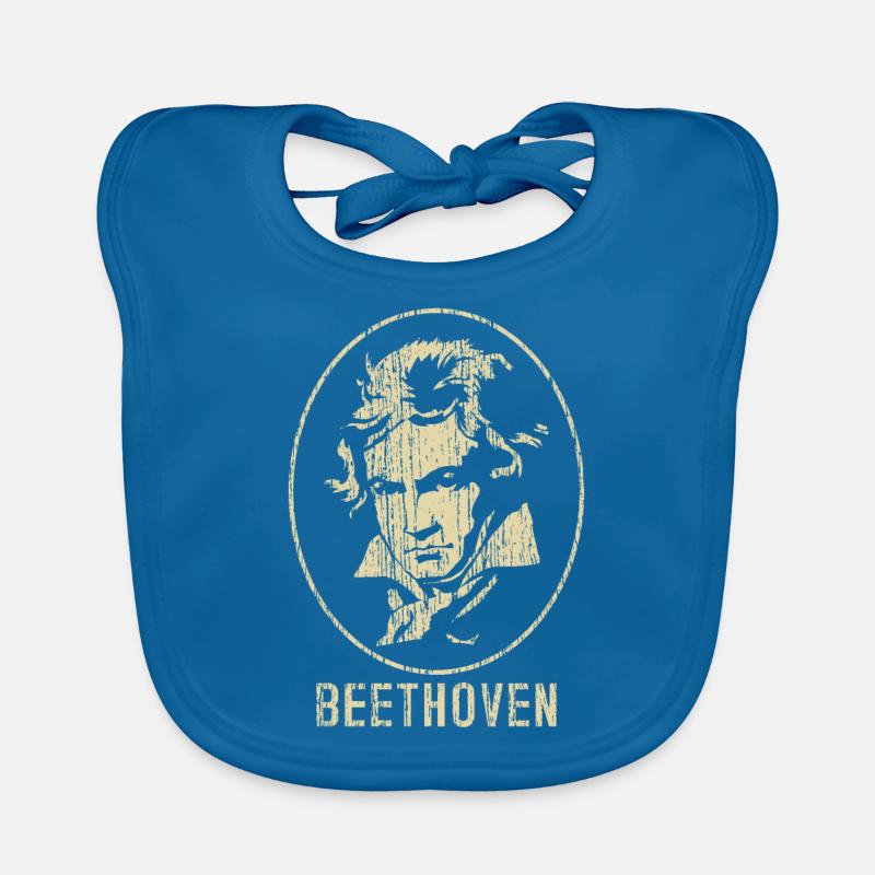 Beethoven - Baby Bio-Lätzchen - Pfauenblau