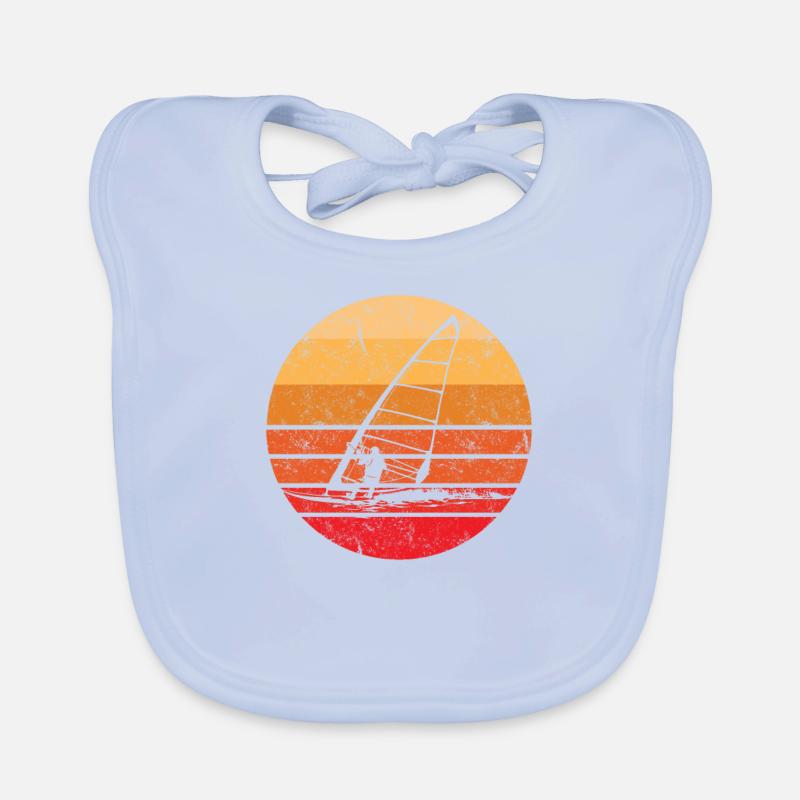 Coucher de soleil sur la planche à voile Bavoir bio Bébé