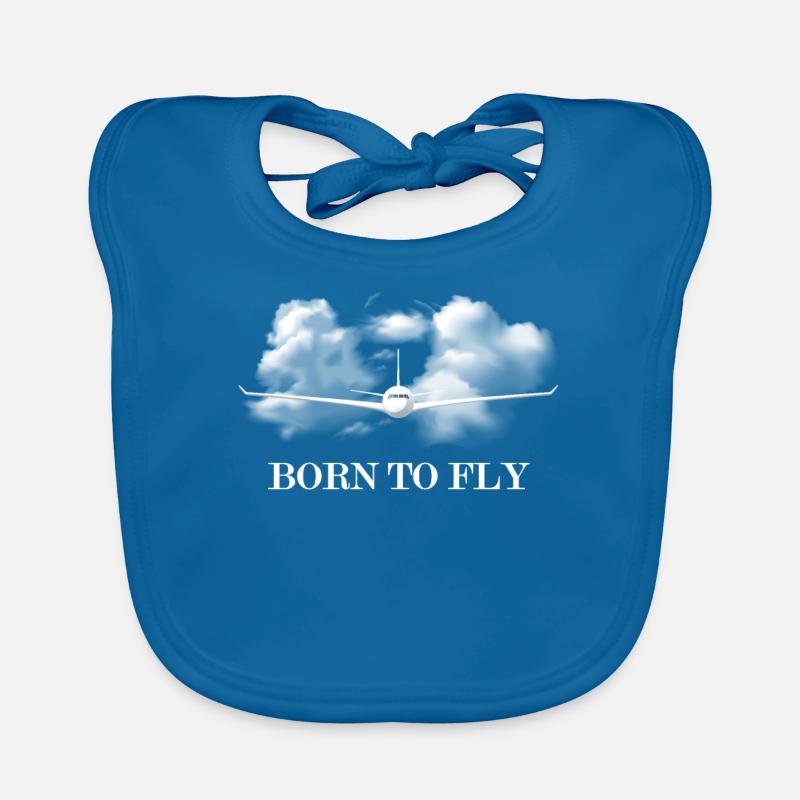 Born to Fly Pilot Piloten Spruch Baby Bio-Lätzchen