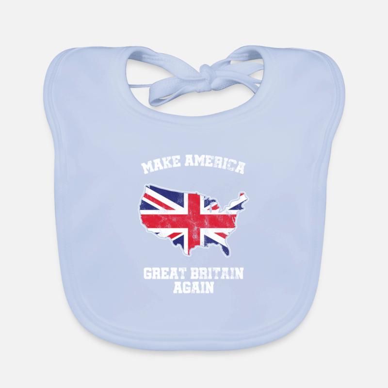 Make America Great Britain Again British Flag Organic Baby Bibs