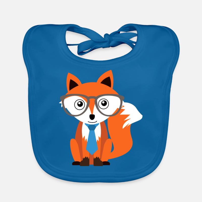Fuchs - Baby Bio-Lätzchen - Pfauenblau