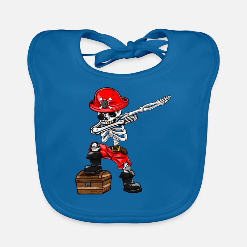 Dabbing Skeleton Pirate Boy Halloween Costume Organic Baby Bibs