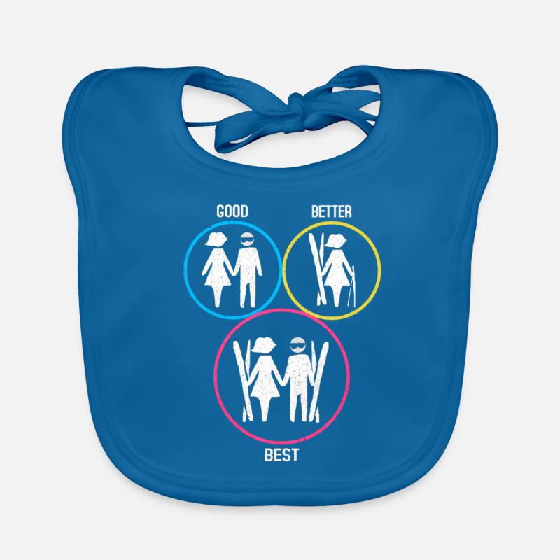Skiing Skiing Skiing Skiing Skiing Organic Baby Bibs