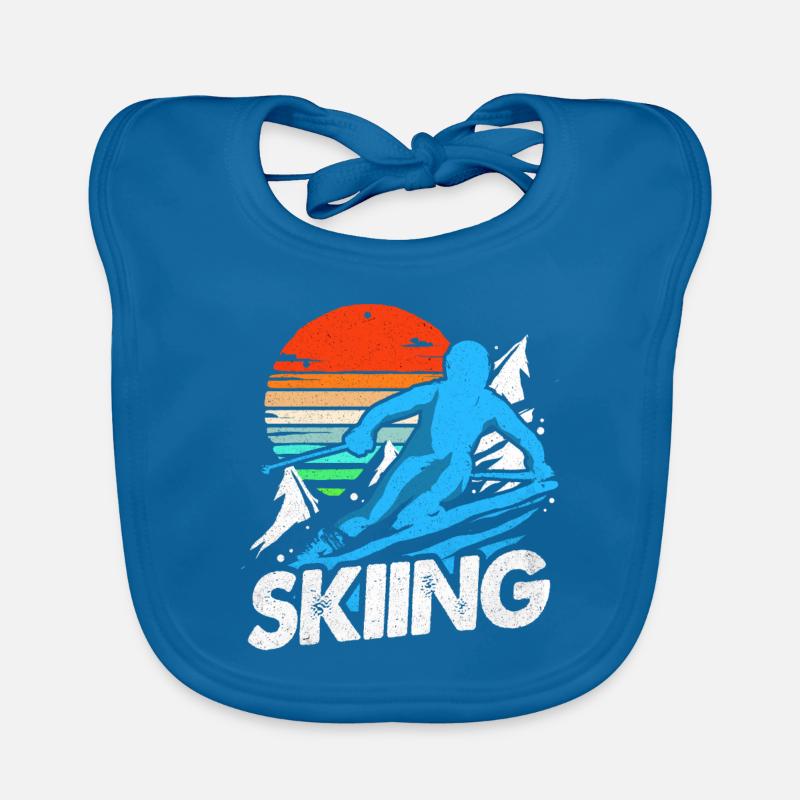 Ski Ski Ski Ski Ski - Bavoir bio Bébé - bleu paon