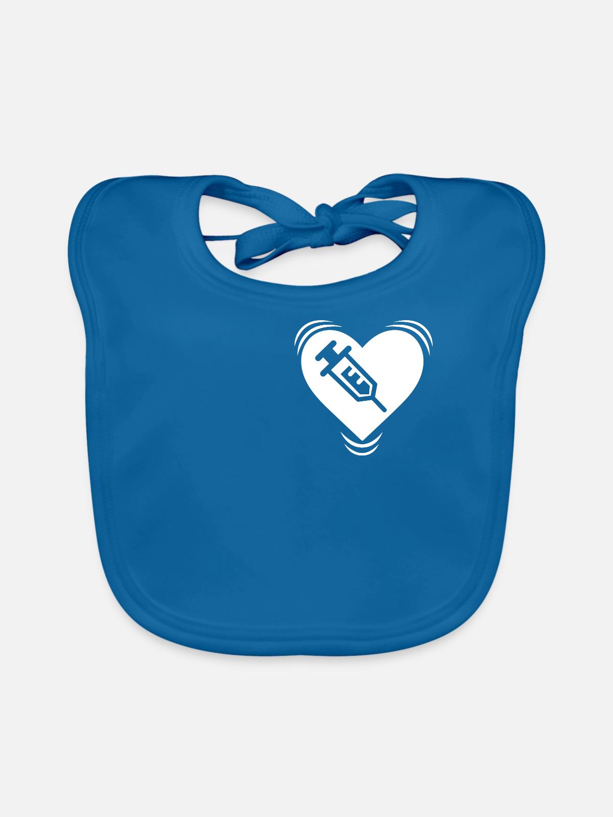 Krankenschwester - Baby Bio-Lätzchen - Pfauenblau - Vorne