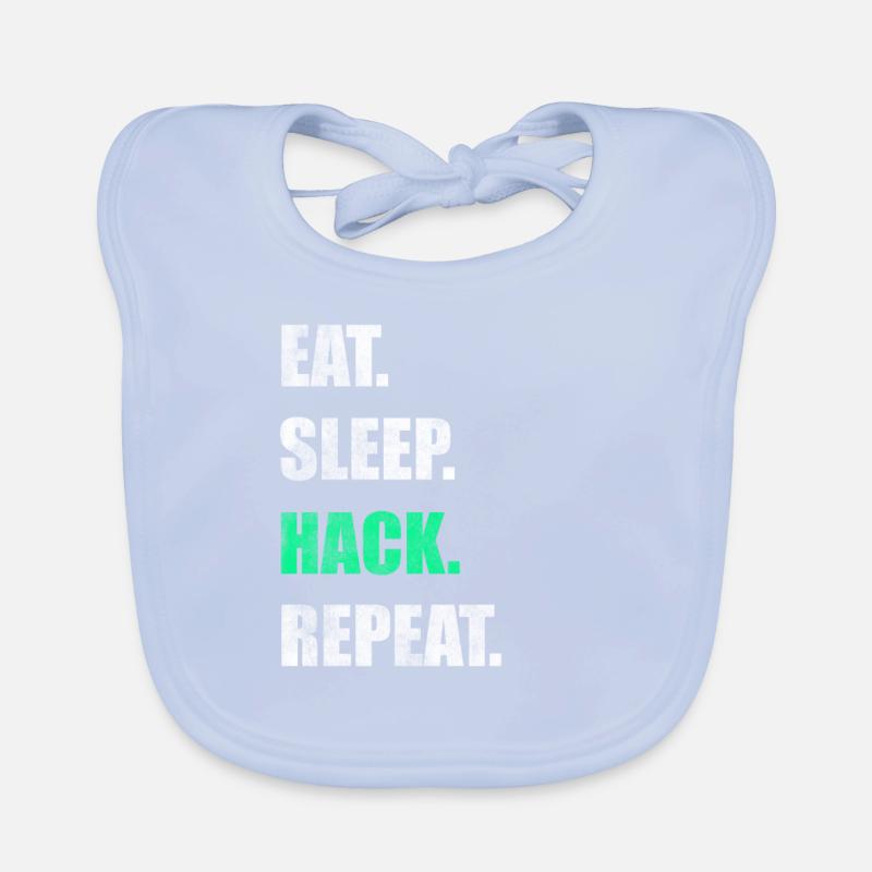 Manger Sleep Hack Répéter Hacker Hacken Bavoir bio Bébé