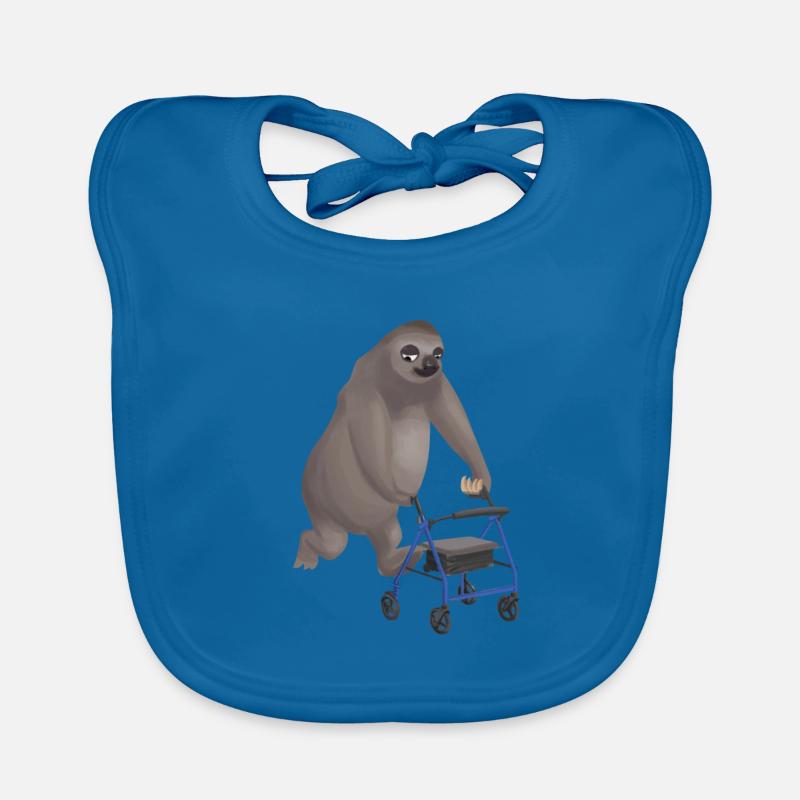 Sloth rollator sloth fur pensioner gift Organic Baby Bibs