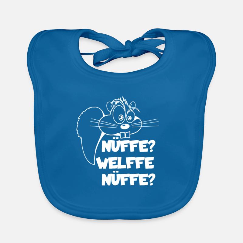 Nüffe Welffe Nüffe Squirrel Gift - Organic Baby Bibs - peacock-blue