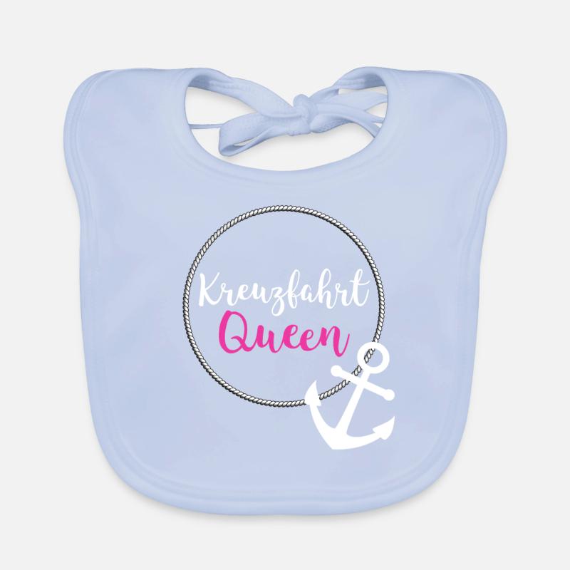 Kreuzfahrt Königin Spruch Anker Geschenkidee Baby Bio-Lätzchen