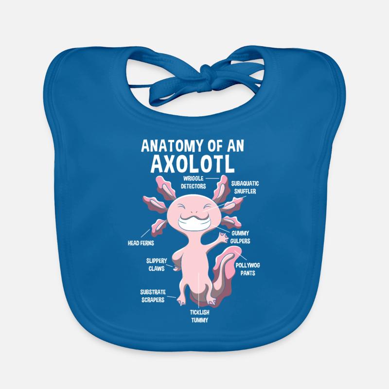 Anatomie du cadeau d'un enseignant Axolotl - Bavoir bio Bébé - bleu paon