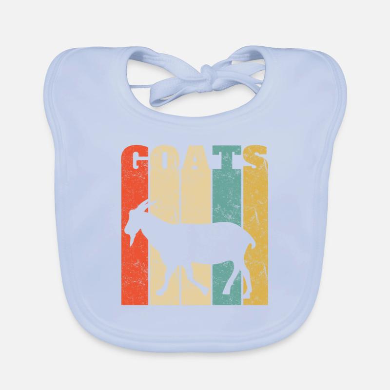 Retro Goat Silhouette Organic Baby Bibs