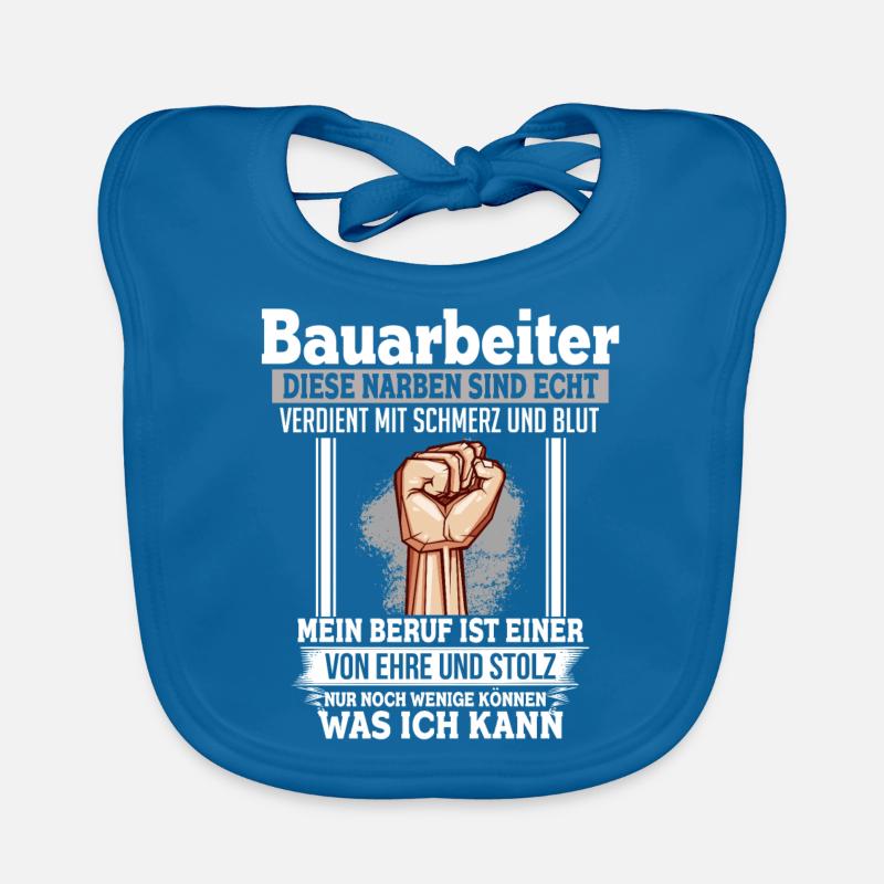 Construction worker honor & pride fist Organic Baby Bibs