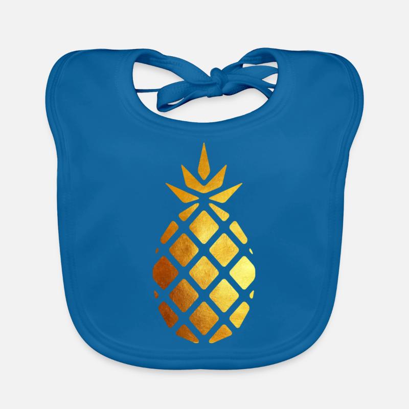 Pineapple - Baby Bio-Lätzchen - Pfauenblau