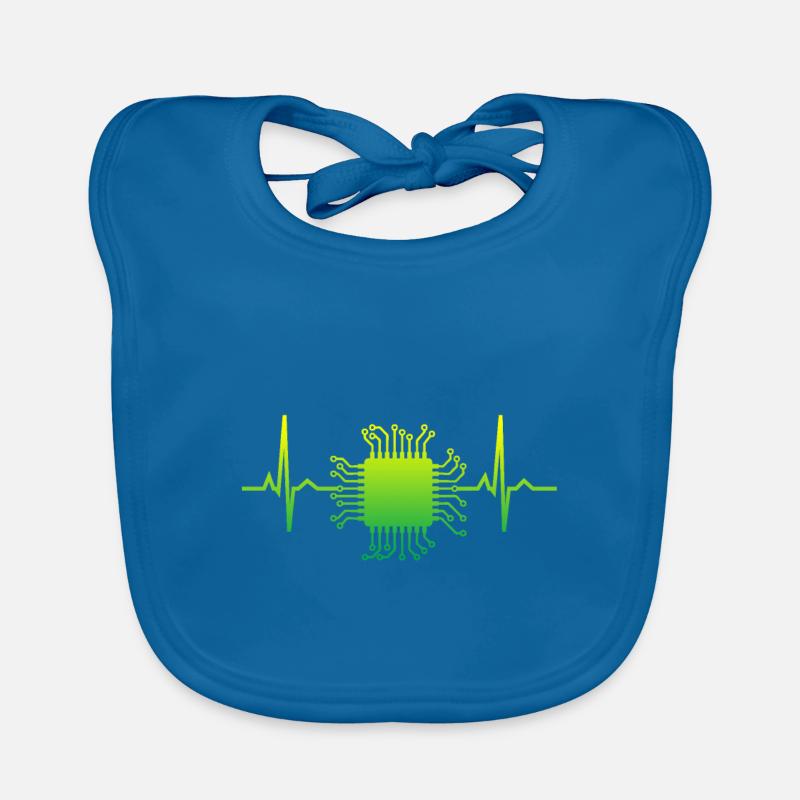 Computer Science Heartbeat Organic Baby Bibs