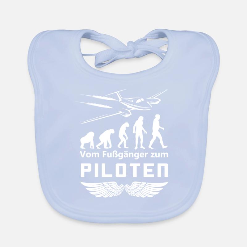 Pilot Piloten Evolution Geschenk Baby Bio-Lätzchen