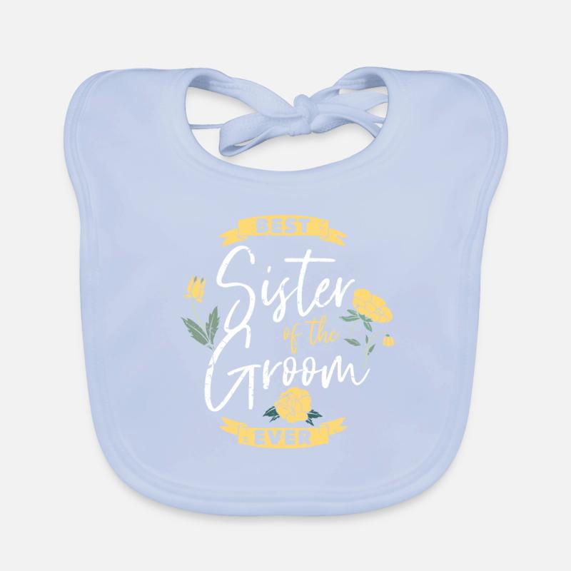 Groom sister wedding support Organic Baby Bibs