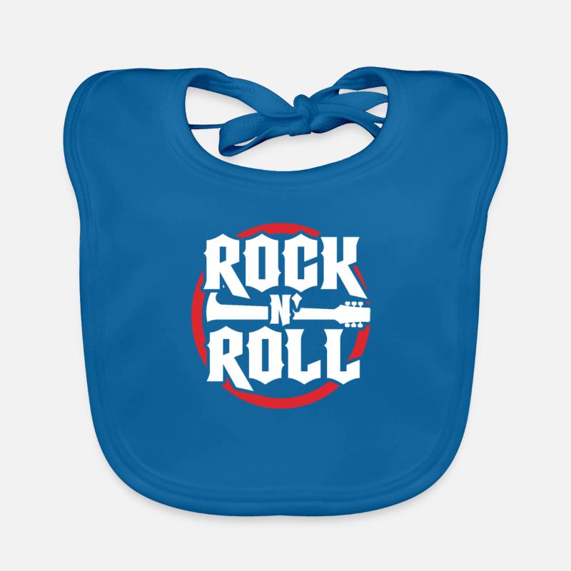 Rock And Roll - Bavoir bio Bébé - bleu paon