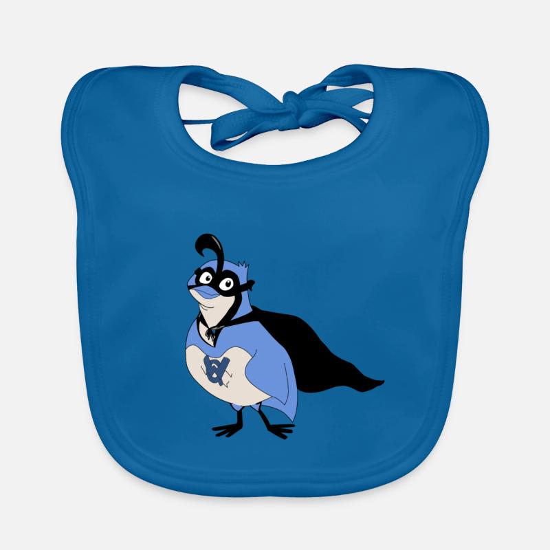 Caille comme une caille - Bavoir bio Bébé - bleu paon