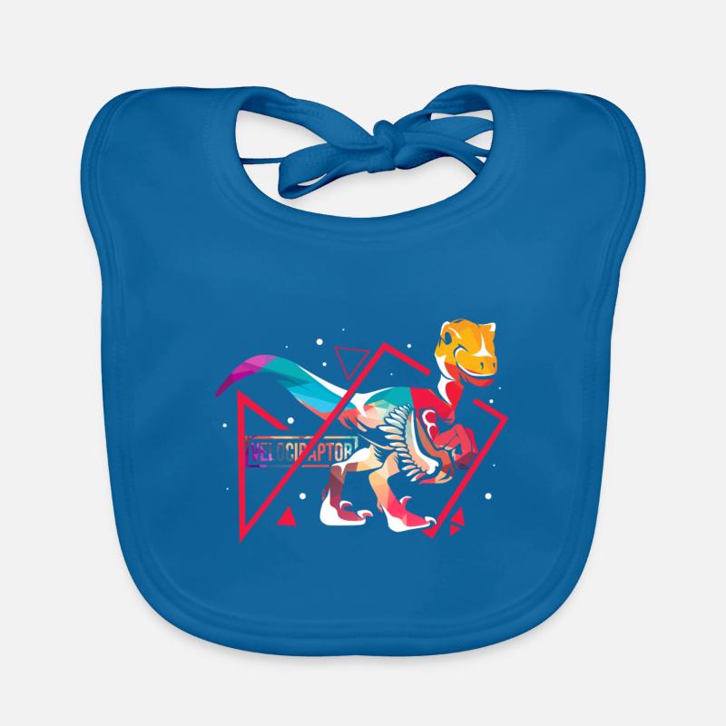 Velociraptor polygon Organic Baby Bibs