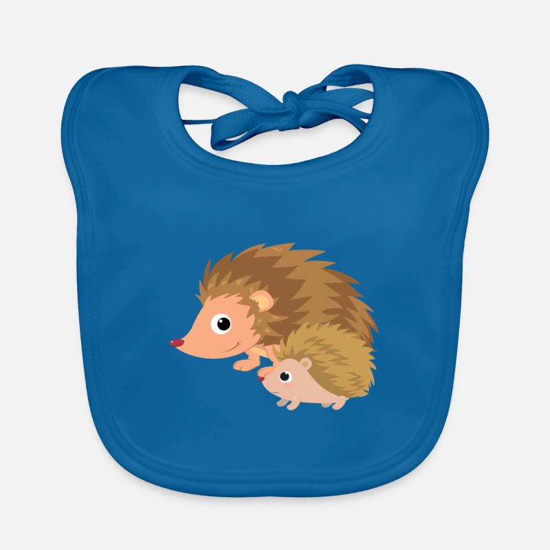 Igel mit Igelbaby Baby Bio-Lätzchen