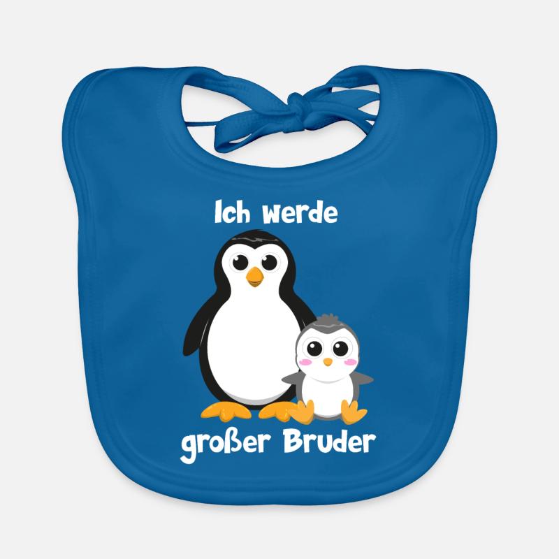 Ich werde großer Bruder - Pinguine - Pinguin Baby Bio-Lätzchen
