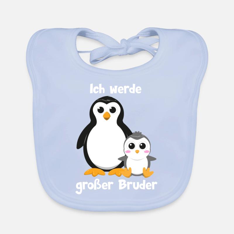 Ich werde großer Bruder - Pinguine - Pinguin Baby Bio-Lätzchen
