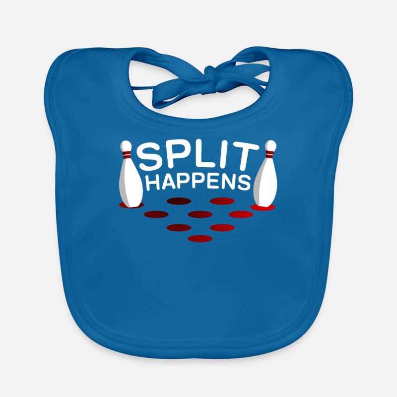 Split happens Bowling Kegeln - Baby Bio-Lätzchen - Pfauenblau
