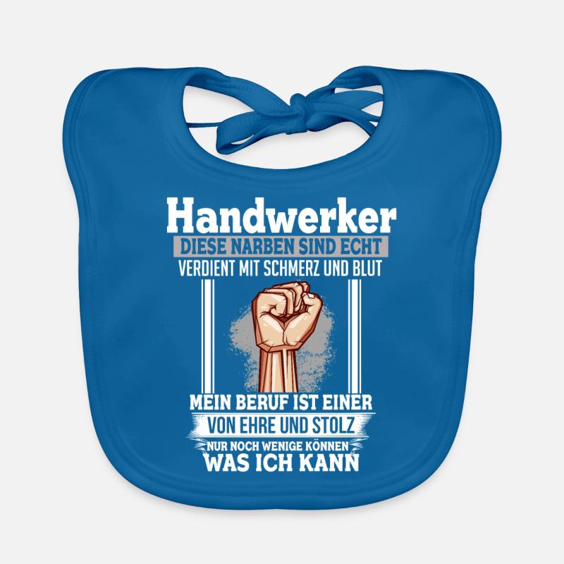 Handwerker Ehre & Stolz Narben Faust - Baby Bio-Lätzchen - Pfauenblau