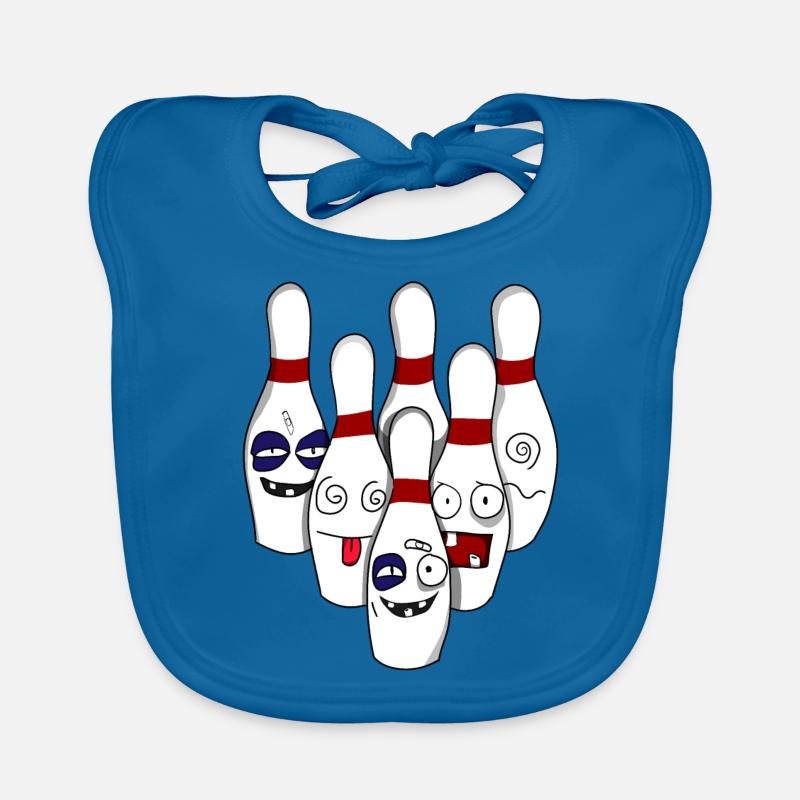Destroyed bowling bowling ball cones skittles Organic Baby Bibs