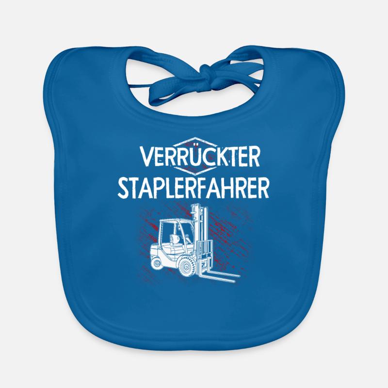 Verrückter Staplerfahrer Gabelstapler Baby Bio-Lätzchen