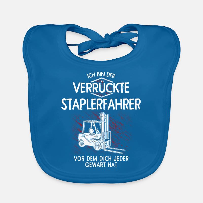 Ich bin der verrückte Staplerfahrer Baby Bio-Lätzchen