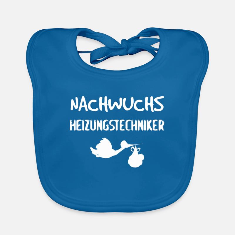Nachwuchs Heizungstechniker - Geschenkidee Geburt - Baby Bio-Lätzchen - Pfauenblau
