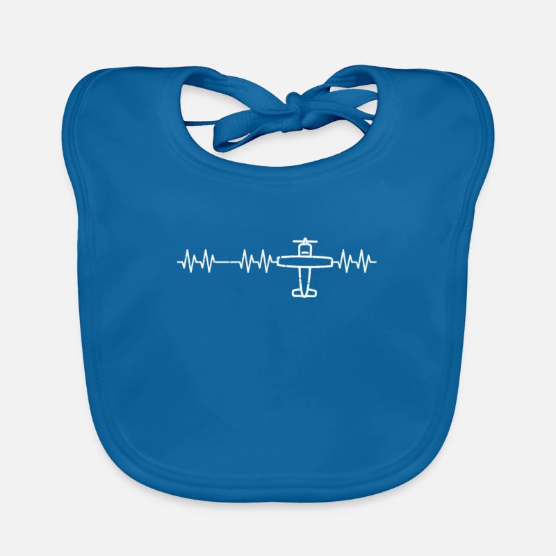 Airplane Heartbeat Pulse Pilot Flight Gift Organic Baby Bibs