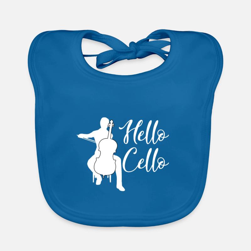 Violoncelle violoncelle - Bavoir bio Bébé - bleu paon