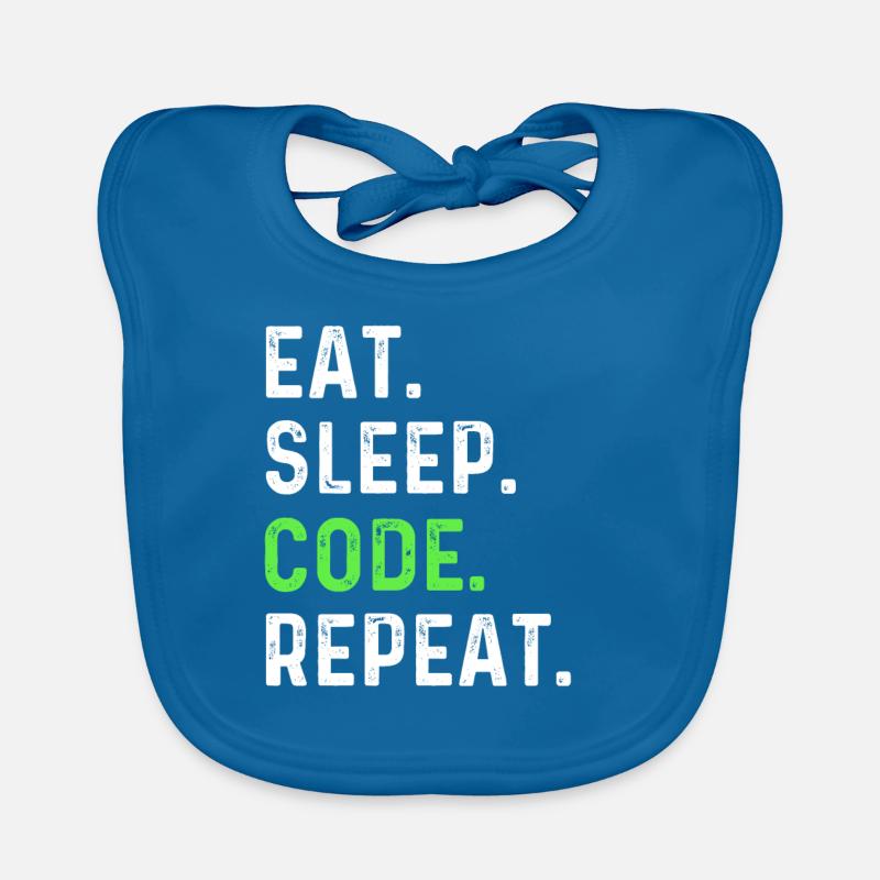 Eat sleep coding repeat Baby Bio-Lätzchen