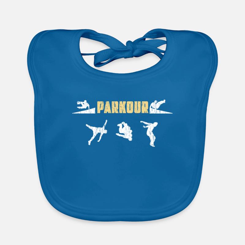 Parkour - Bavoir bio Bébé - bleu paon
