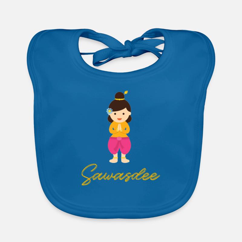 Sawasdee - Bavoir bio Bébé - bleu paon