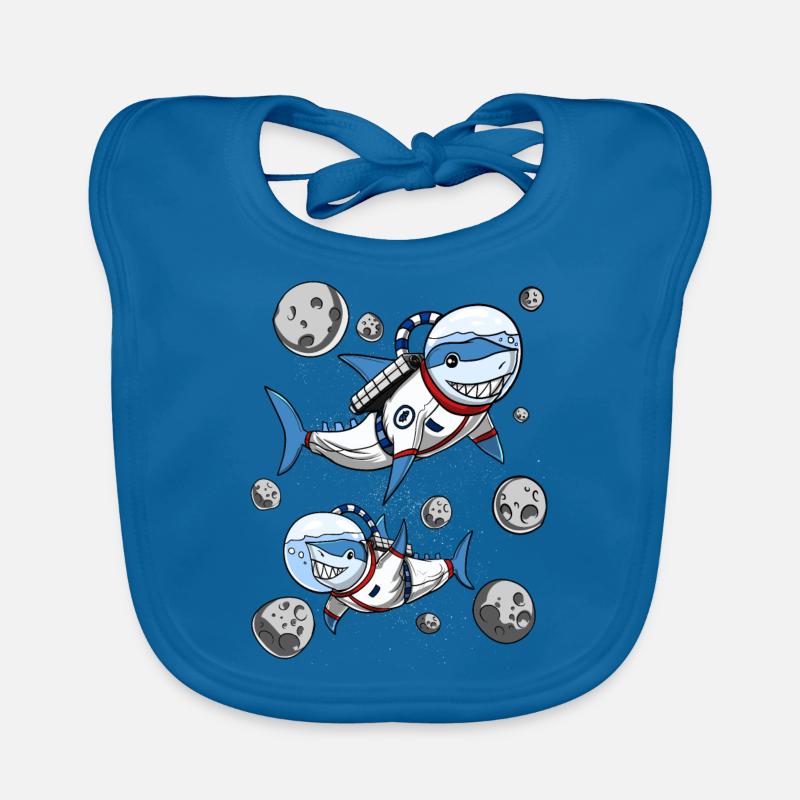 Shark Astronaut Space Cosmic Galaxy Organic Baby Bibs